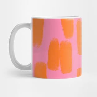 Abstract, Pink with Orange Brush Stokes Mug